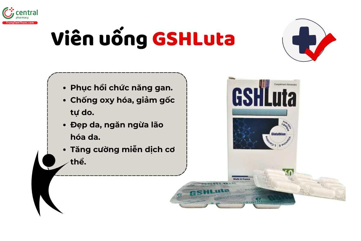 GSHLuta Strapharm hỗ trợ tăng cường sức khỏe, ngăn ngừa lão hóa