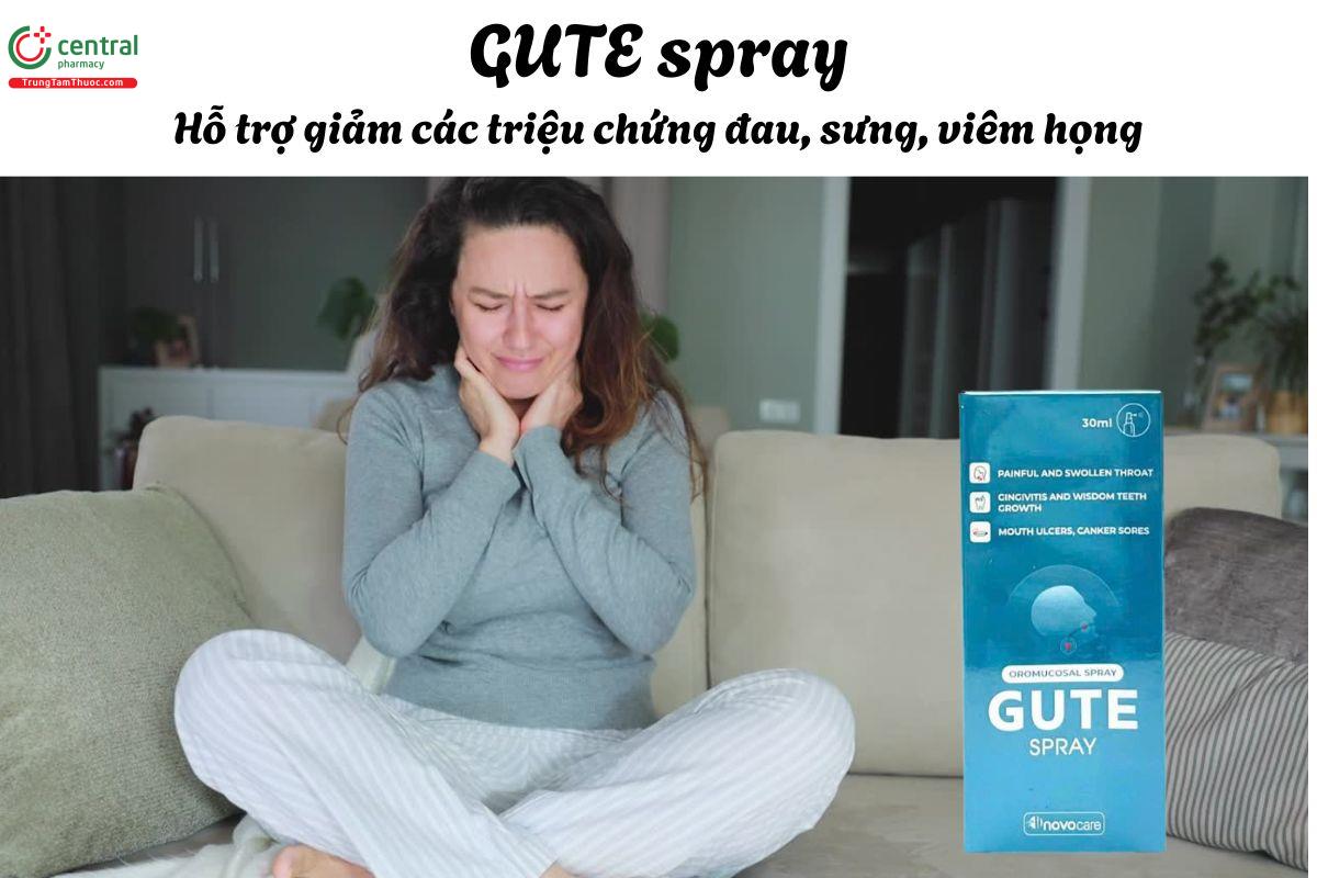  Xịt miệng họng Gute Spray - Giảm các triệu chứng đau, sưng, viêm họng