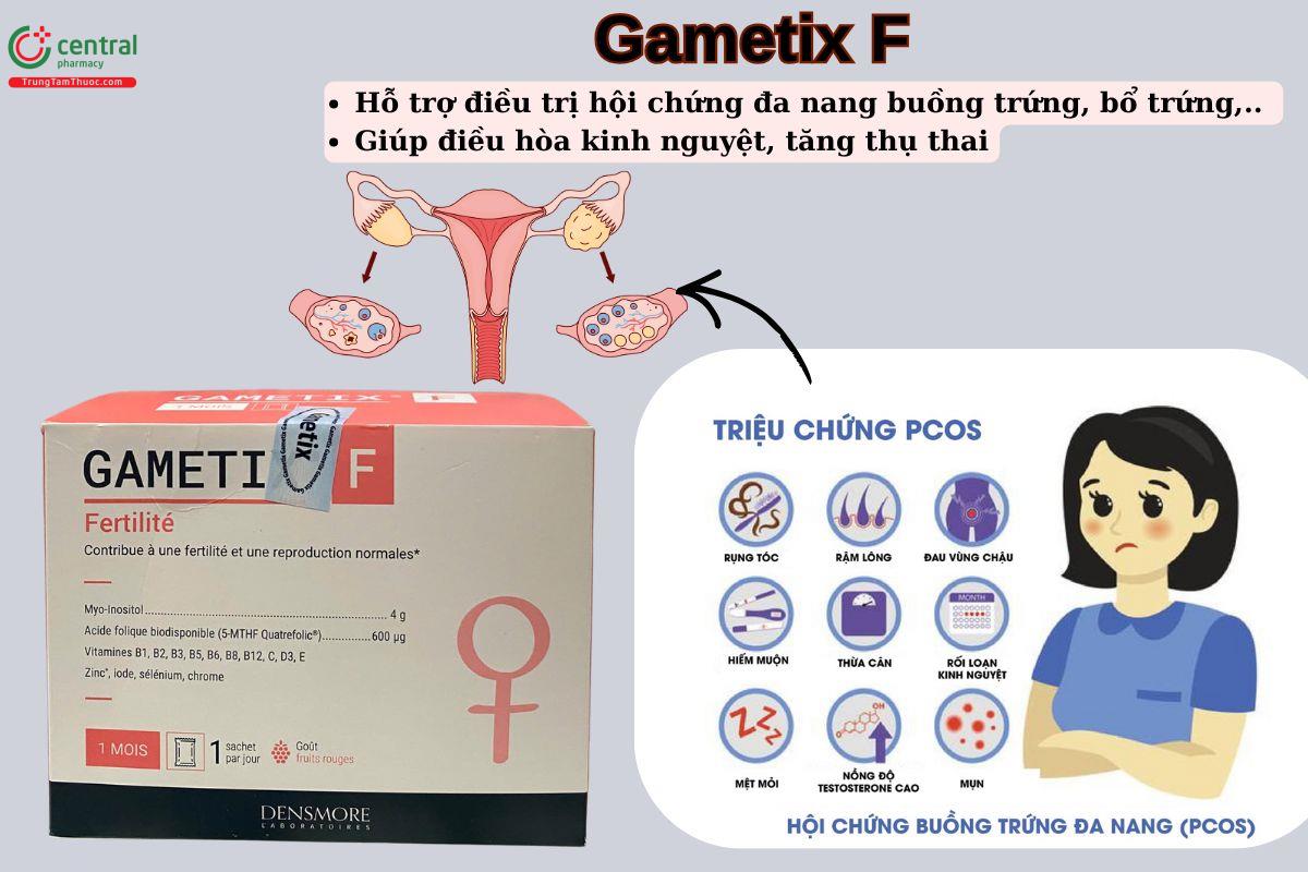 Gemtix F giúp bổ trứng, hỗ trợ điều trị triệu chứng buồng trứng đa nang (PCOS),..