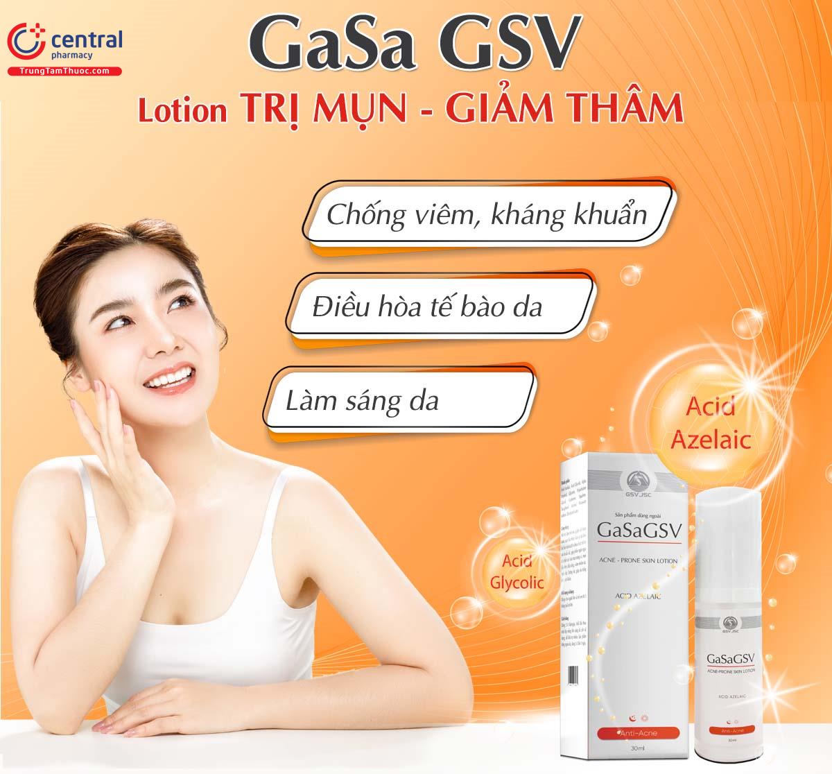 GasaGSV giúp ngừa mụn và sáng da