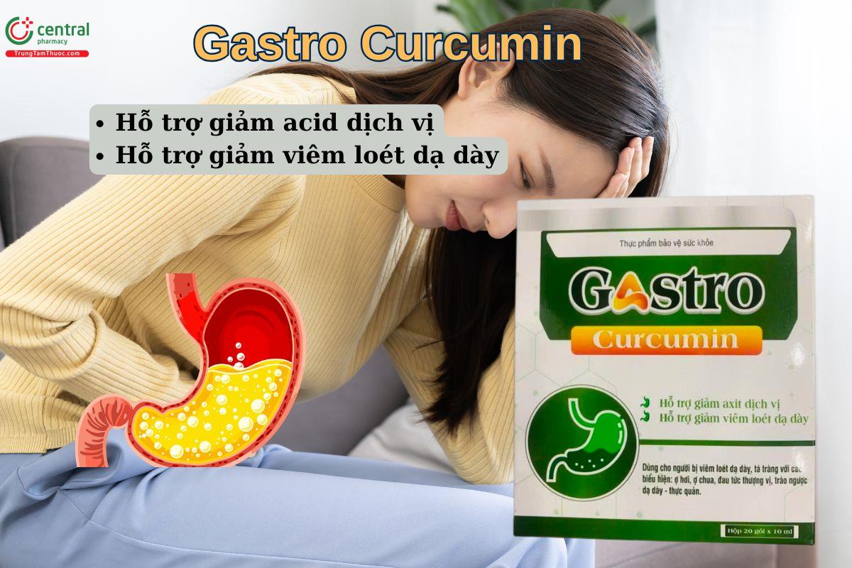 Gastro Curcumin giúp hỗ trợ bảo vệ niêm mạc dạ dày, giảm triệu chứng viêm loét dạ dày