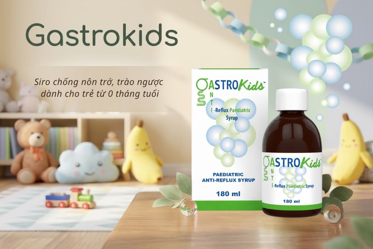 Siro Gastrokids chống trào ngược, ợ hơi, đầy bụng, nôn trớ sữa ở trẻ sơ sinh và trẻ nhỏ