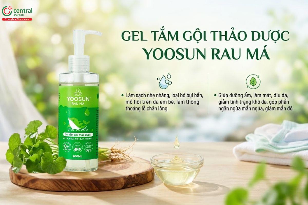 Gel tắm gội thảo dược Yoosun Rau má nhẹ nhàng làm sạch bụi bẩn, mồ hôi