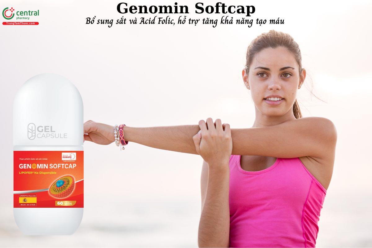 Genomin Softcap bổ sung sắt và Acid Folic cho cơ thể
