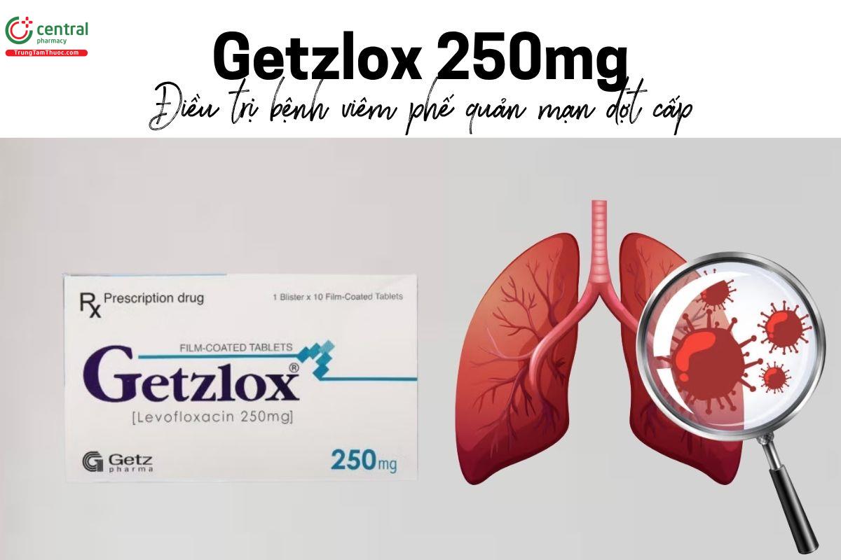 Thuốc Getzlox 250mg - Điều trị bệnh viêm phế quản mạn đợt cấp 