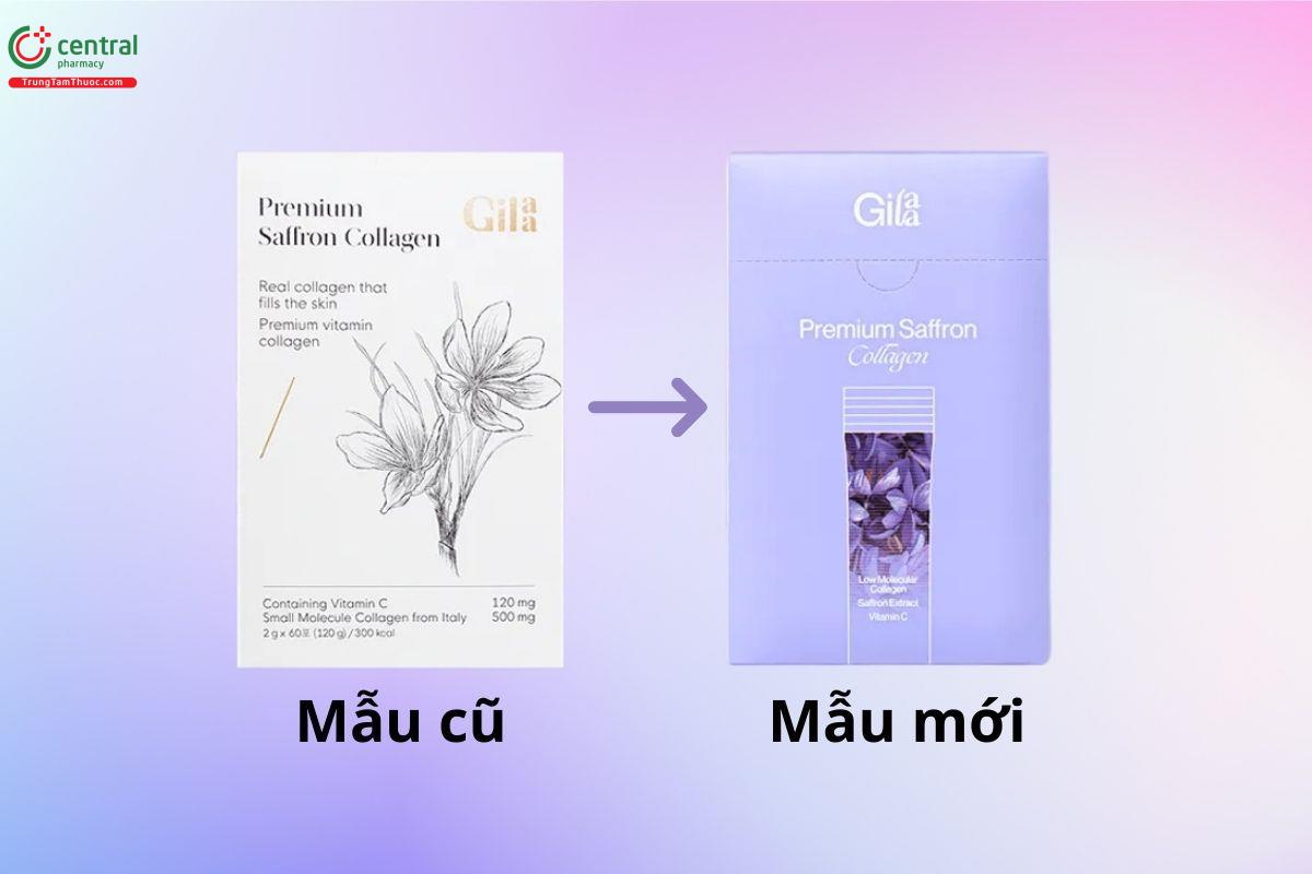 Thay đổi mẫu mã của sản phẩm Gilaa Premium Saffron Collagen từ cũ sang mới