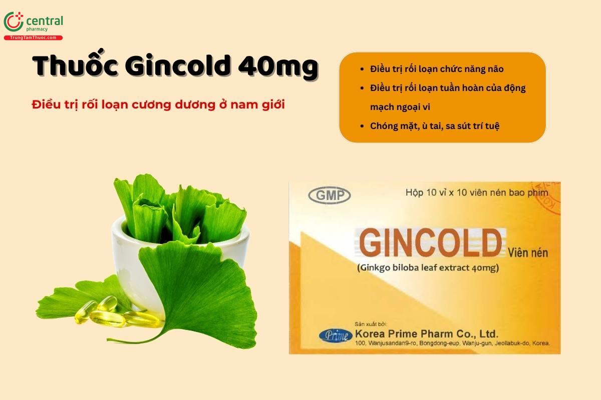 Thuốc Gincold 40mg điều trị rối loạn chức năng não bộ, tuần hoàn động mạch