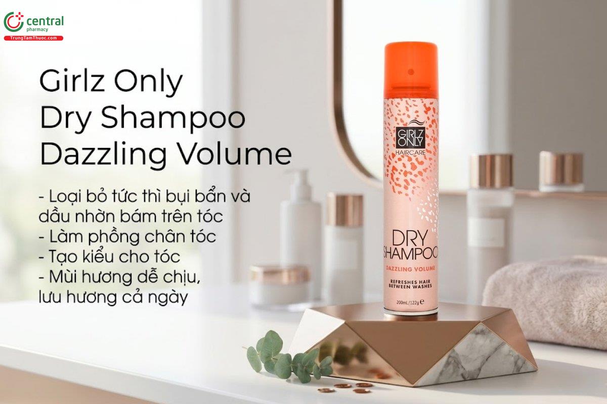Dầu Gội Khô Girlz Only Dry Shampoo Dazzling Volume 200ml làm phồng tóc