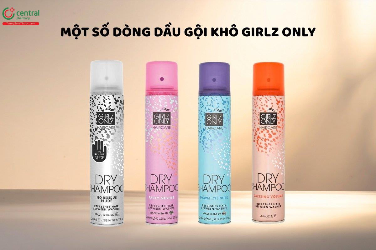 Một số dòng dầu gội khô Girlz Only
