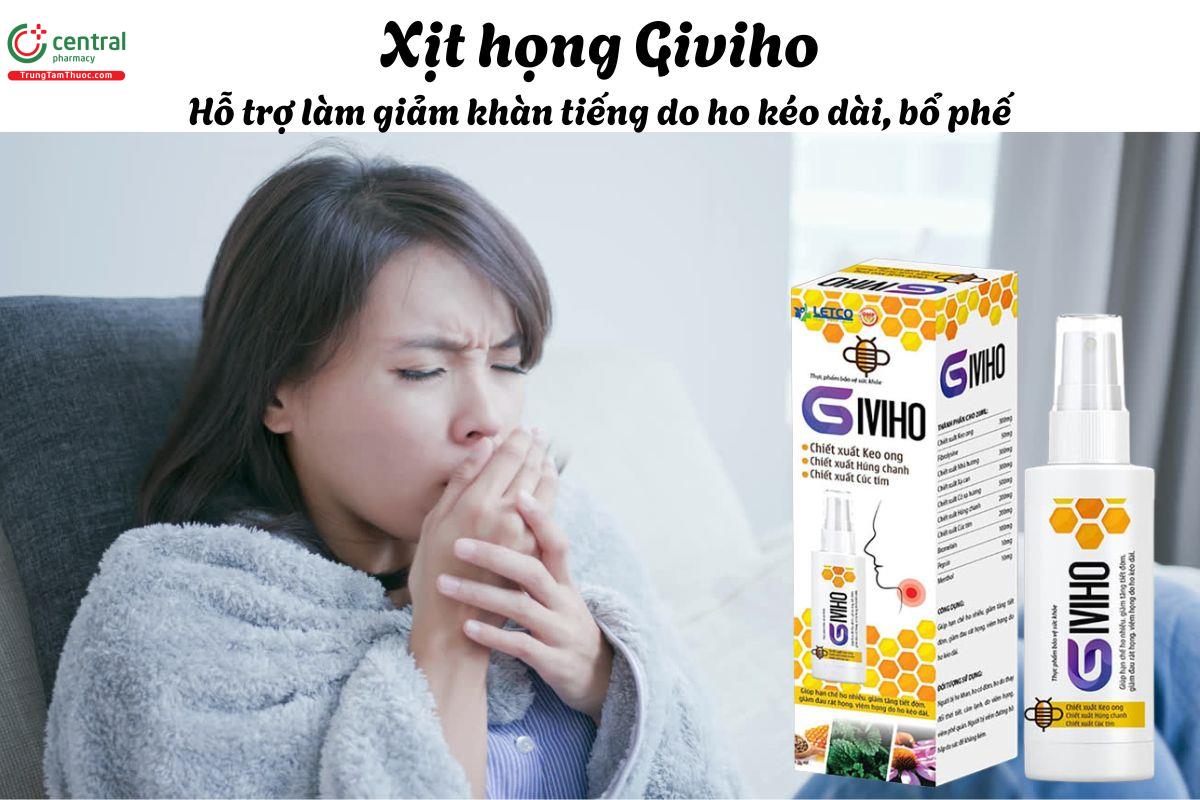 Xịt họng Giviho - Giúp bổ phế, giảm tình trạng tăng tiết đờm, ho nhiều