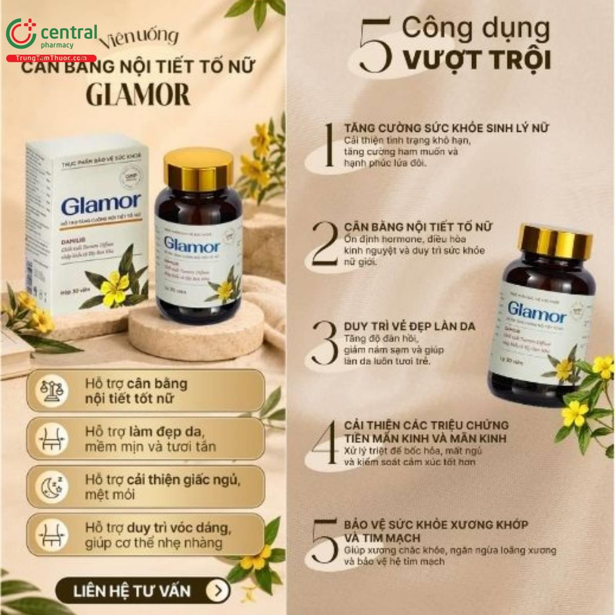 Viên uống cân bằng nội tiết tố nữ Glamor