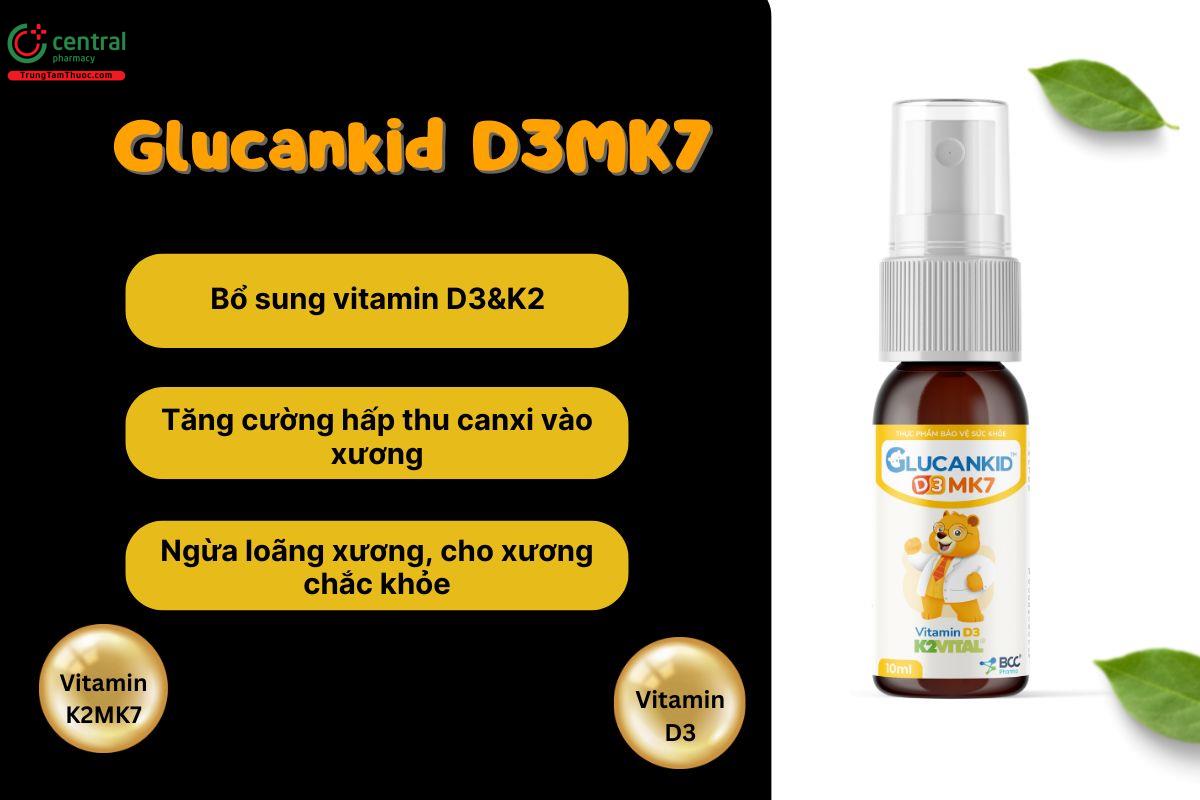 Xịt Glucankid D3MK7 có tác dụng gì?