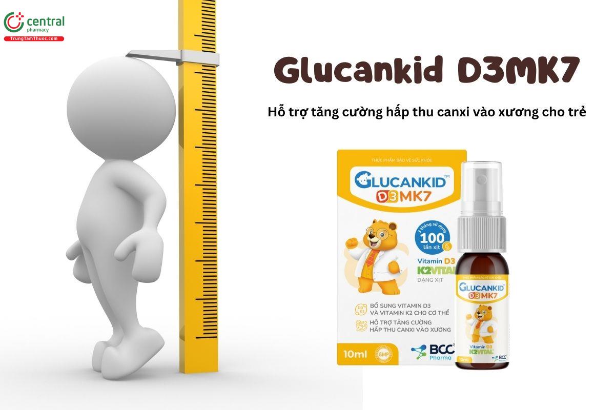 Glucankid D3MK7 giúp tăng cường hấp thu canxi vào xương cho trẻ nhỏ