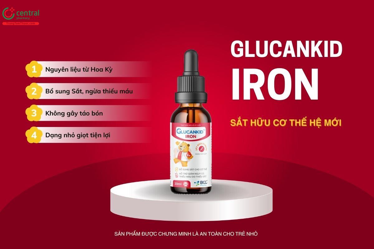 Glucankid Iron, hỗ trợ bổ sung sắt, tăng tạo hồng cầu, giảm tình trạng thiếu máu