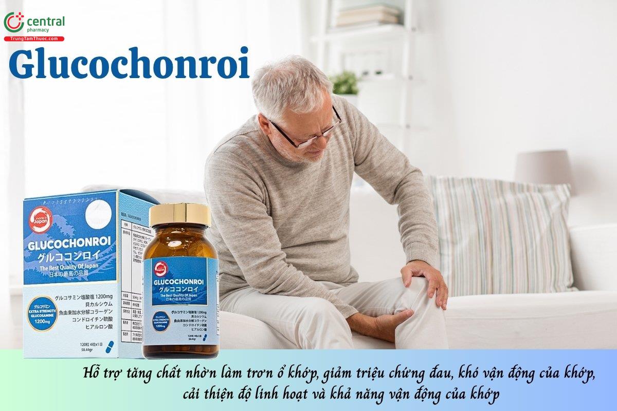 Glucochonroi hỗ trợ tăng chất nhờn làm trơn ổ khớp, giảm triệu chứng đau, khó vận động của khớp, cải thiện độ linh hoạt và khả năng vận động của khớp
