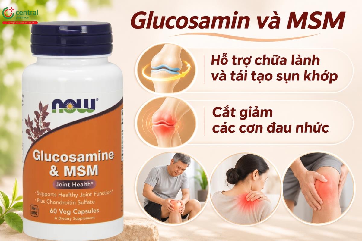 Glucosamin và MSM hỗ trợ chữa lành và tái tạo sụn khớp, cắt giảm các cơn đau nhức