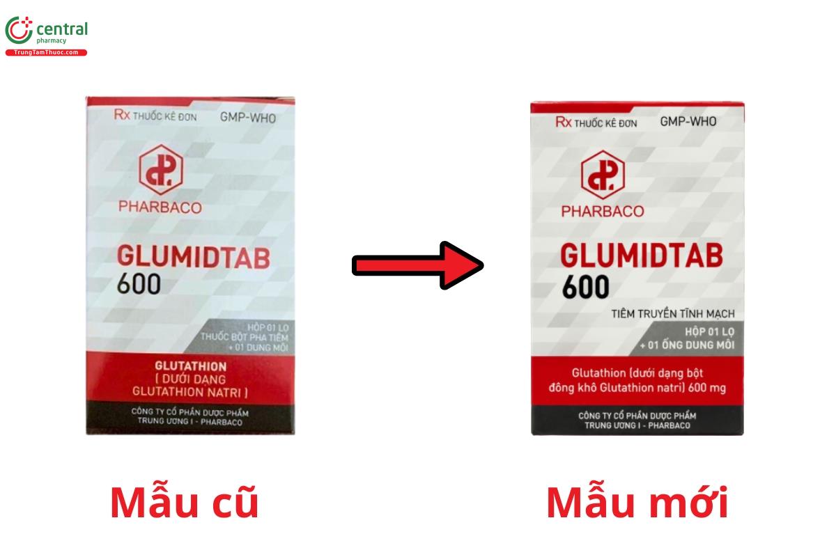 Thay đổi bao bì Glumidtab 600
