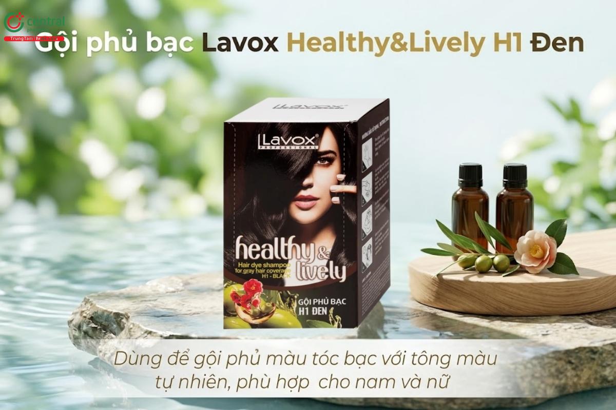 Dầu gội phủ bạc Lavox Healthy&Lively H1 Đen che phủ tóc bạc hiệu quả
