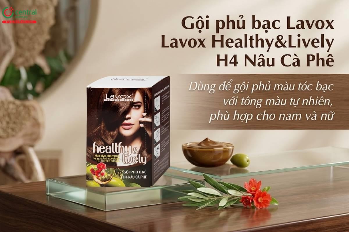 Dầu gội phủ bạc Lavox Healthy&Lively H4 Nâu Cà Phê lên đều màu tự nhiên