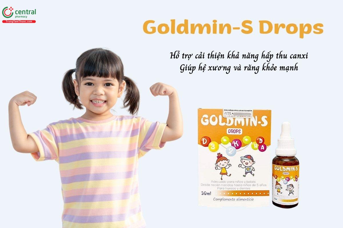 Goldmin-S Drops hỗ trợ tăng hấp thu canxi, hệ xương và răng khỏe mạnh