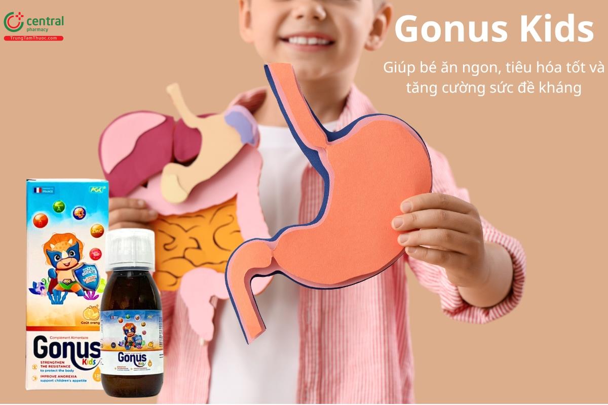 Gonus Kids giúp bé ăn ngon, hỗ trợ tiêu hóa tốt, tăng cường sức đề kháng
