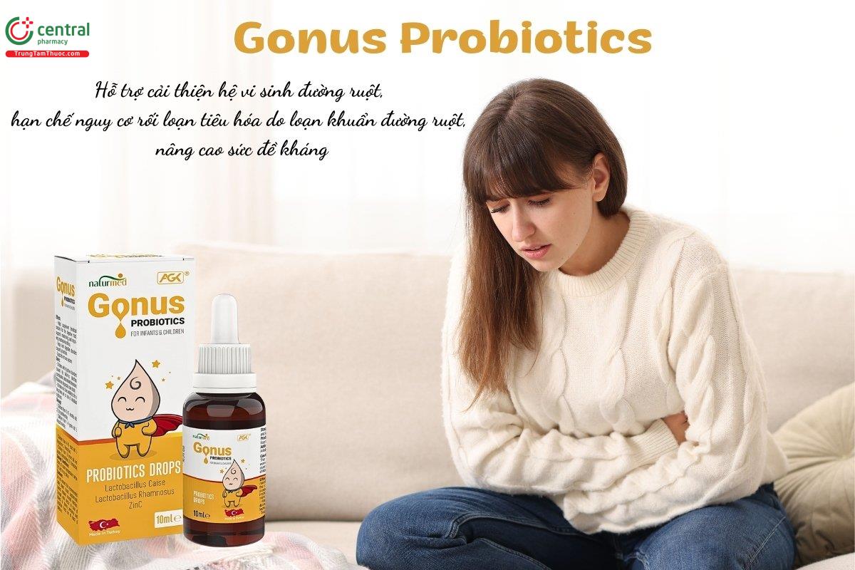 Gonus Probiotics cung cấp vi khuẩn có lợi cho đường tiêu hóa, hỗ trợ cải thiện hệ vi sinh đường ruột