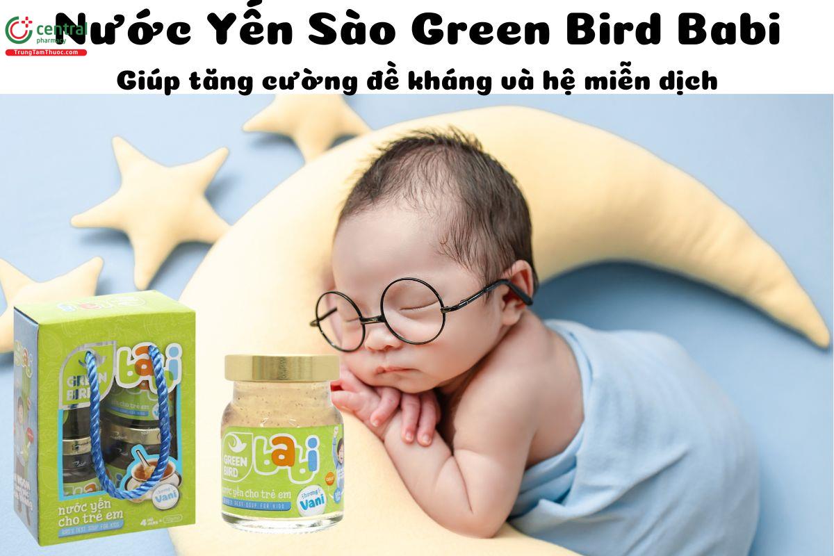 Nước yến Green Bird Babi hương vani (Hộp 4 hũ) - Giúp bé khỏe mạnh