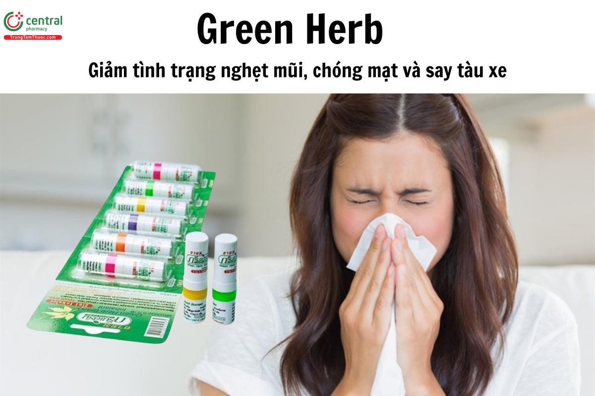 Thuốc Green Herb - giảm nghẹt mũi, giảm chóng mặt và say tàu xe