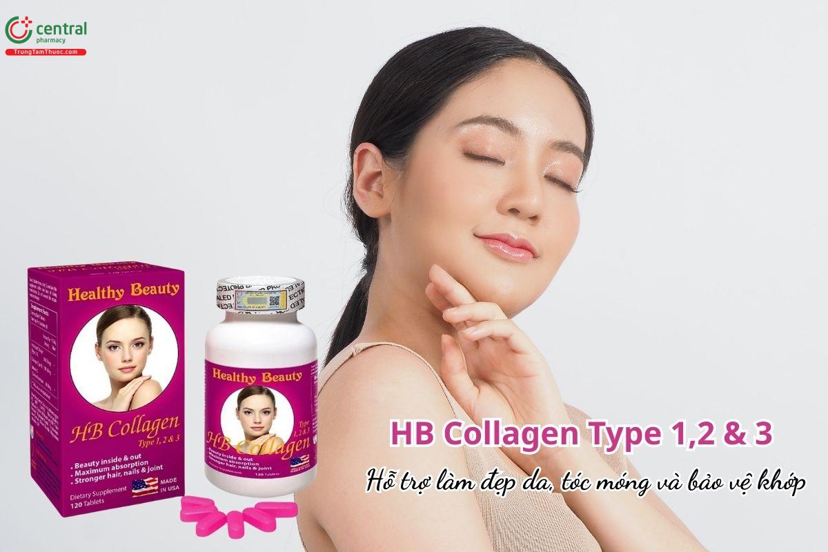 HB Collagen Type 1,2 & 3 hỗ trợ làm đẹp da, tóc móng và bảo vệ khớp