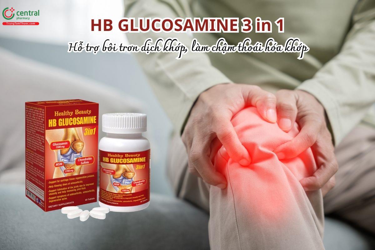 HB Glucosamine 3 in 1 hỗ trợ bôi trơn dịch khớp, làm chậm thoái hóa khớp