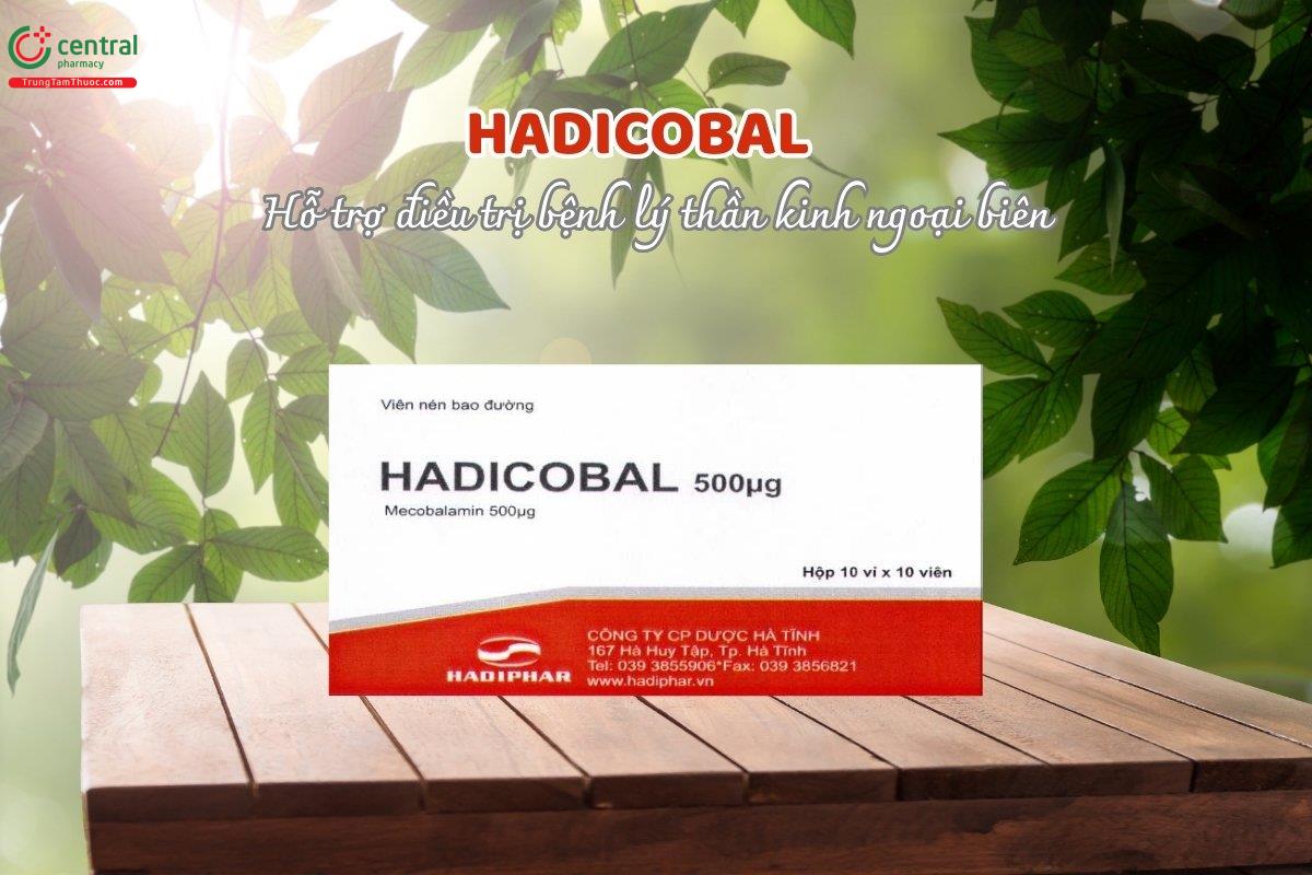 Thuốc Hadicobal có thành phần chính là Mecobalamin, được sử dụng hỗ trợ điều trị các bệnh lý liên quan đến thần kinh ngoại biên và thiếu máu do thiếu vitamin B12.