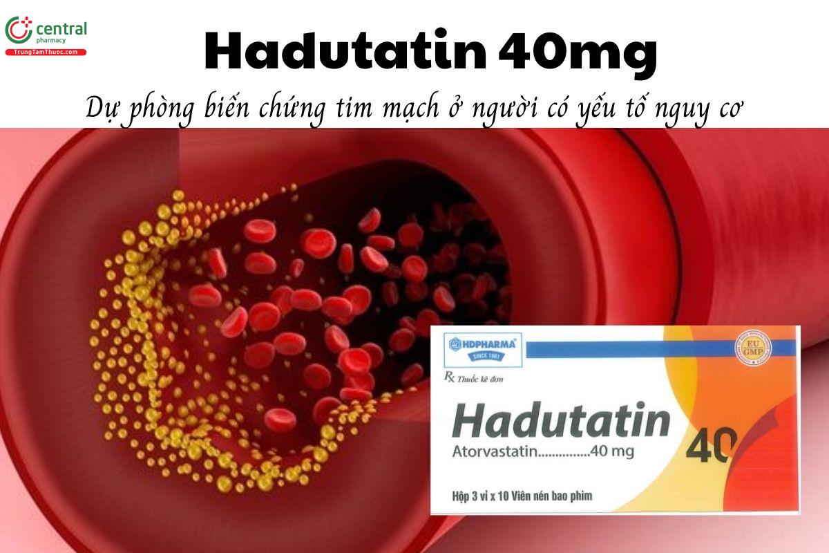 Thuốc Hadutatin 40mg - Dự phòng biến chứng tim mạch ở người có yếu tố nguy cơ