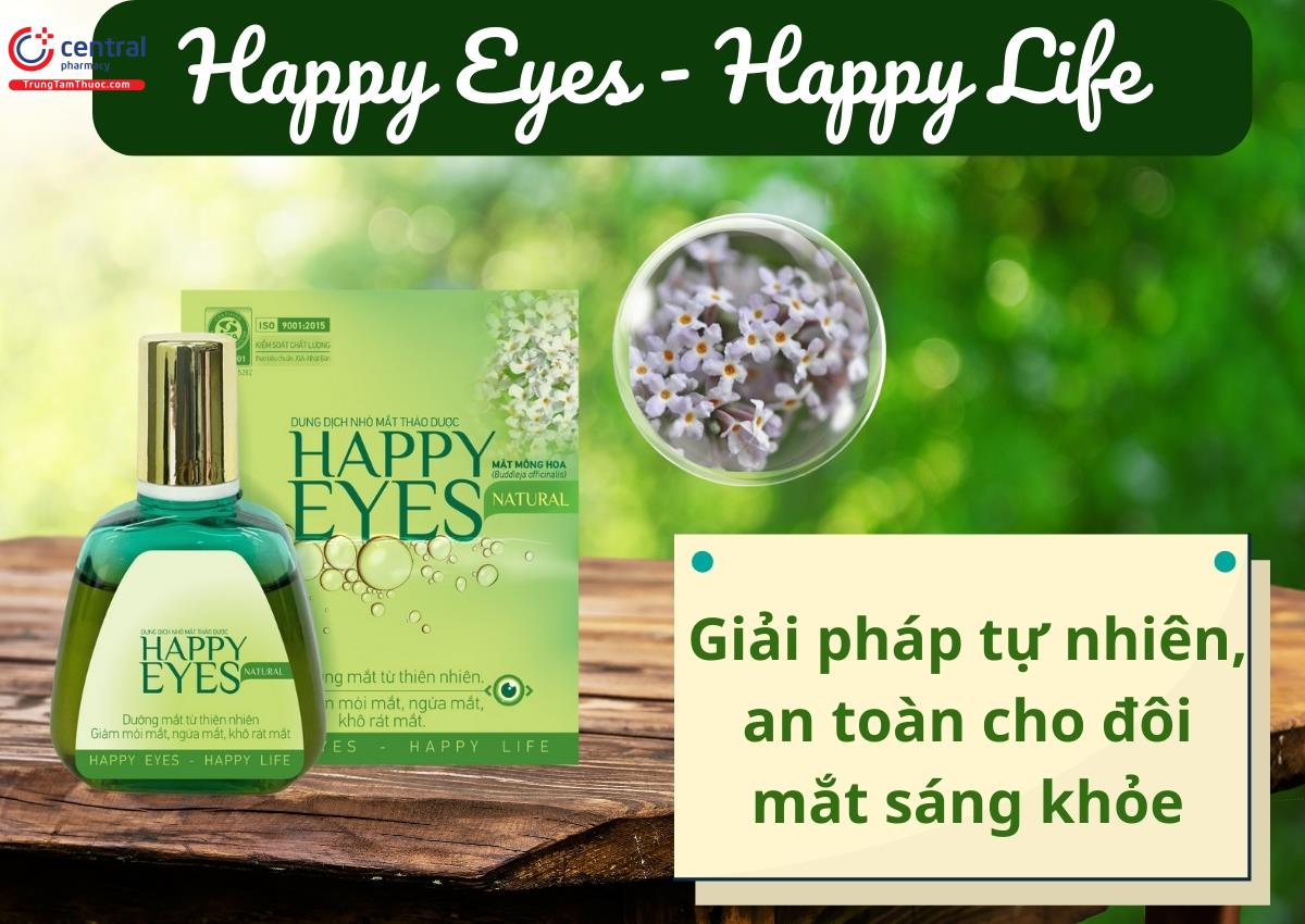 Happy Eyes Natural 15ml - Dưỡng ẩm và cải thiện thị lực cho mắt