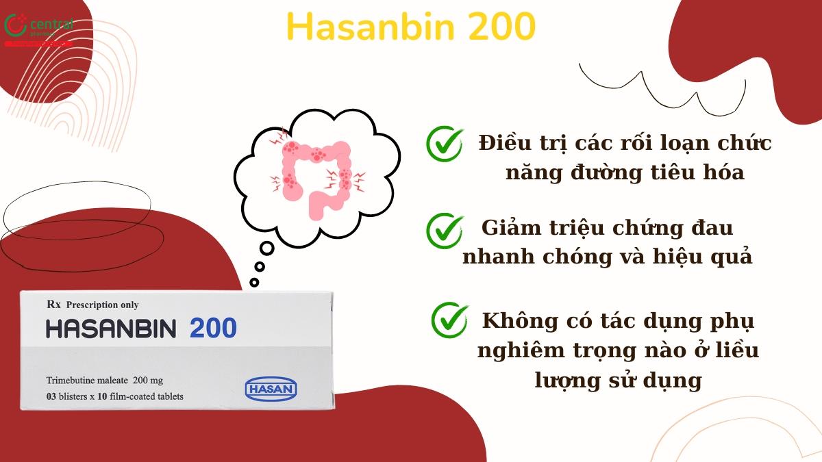 Thuốc Hasanbin 200 - Điều trị hiệu quả rối loạn chức năng ống tiêu hóa