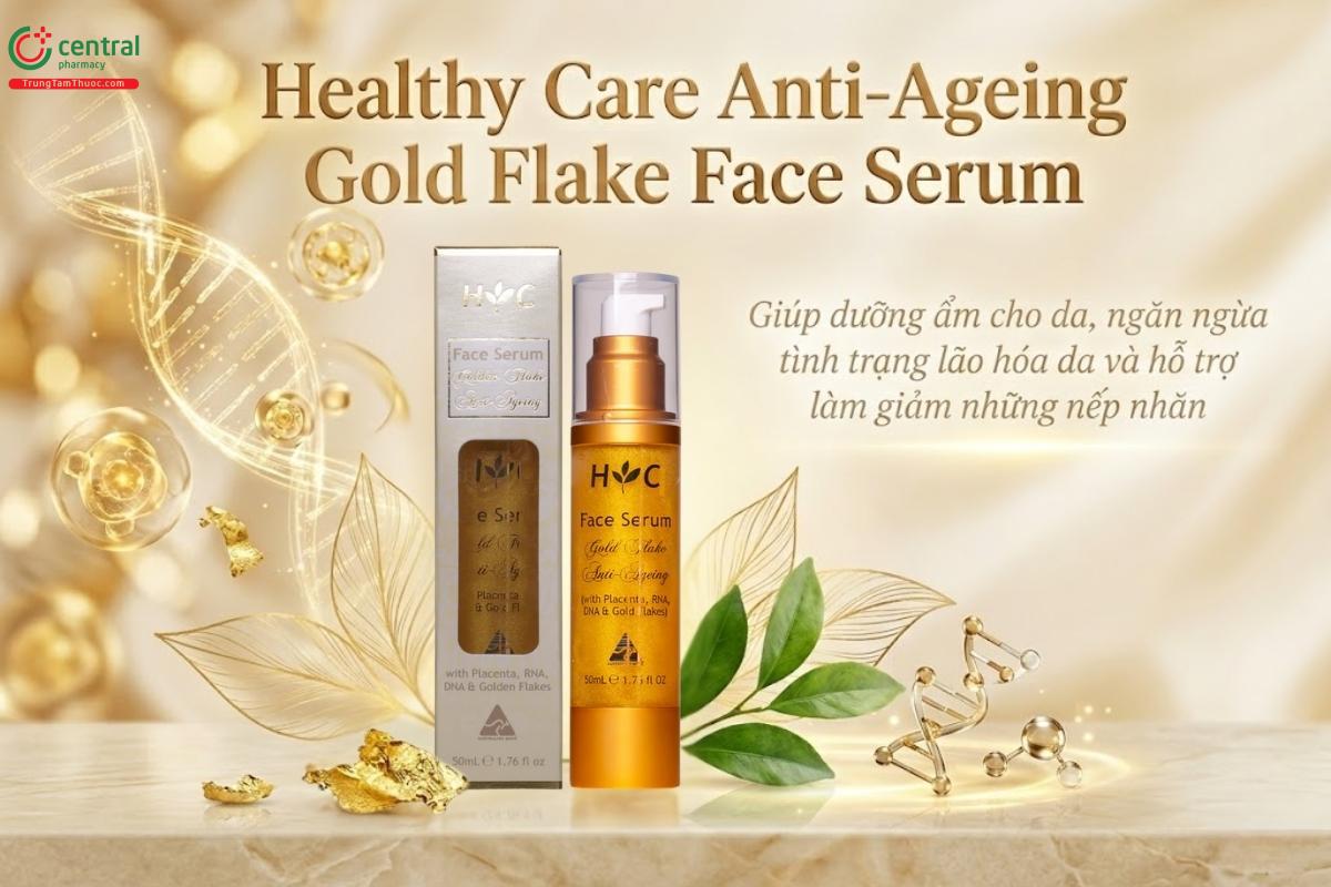 Healthy Care Anti-Ageing Gold Flake Face Serum làm đẹp da, giảm nhăn