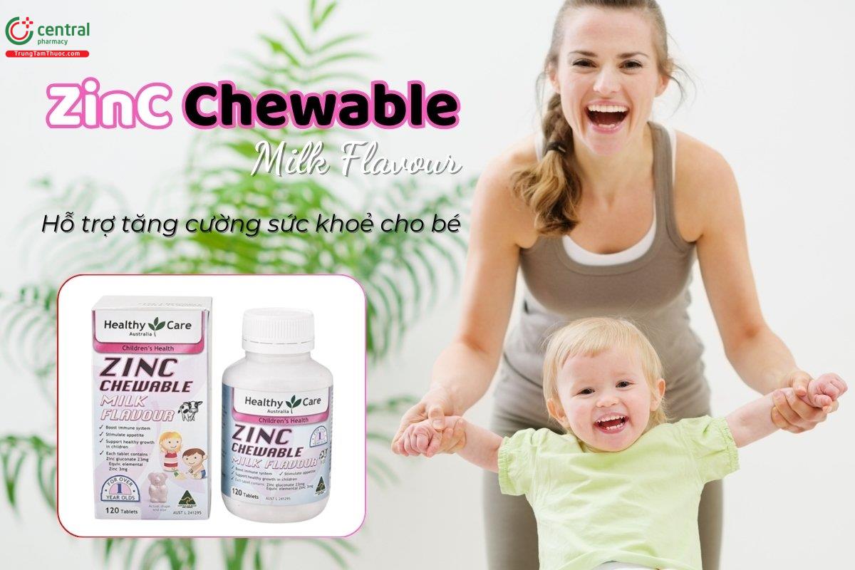 Viên nhai bổ sung kẽm Úc cho bé Healthy Care ZinC Chewable Milk Flavour tăng cường hệ miễn dịch