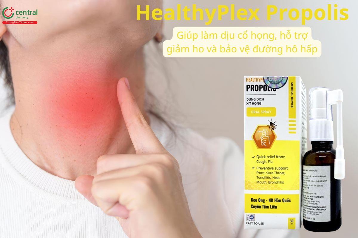HealthyPlex Propolis hỗ trợ giảm ho, dịu họng và bảo vệ đường hô hấp