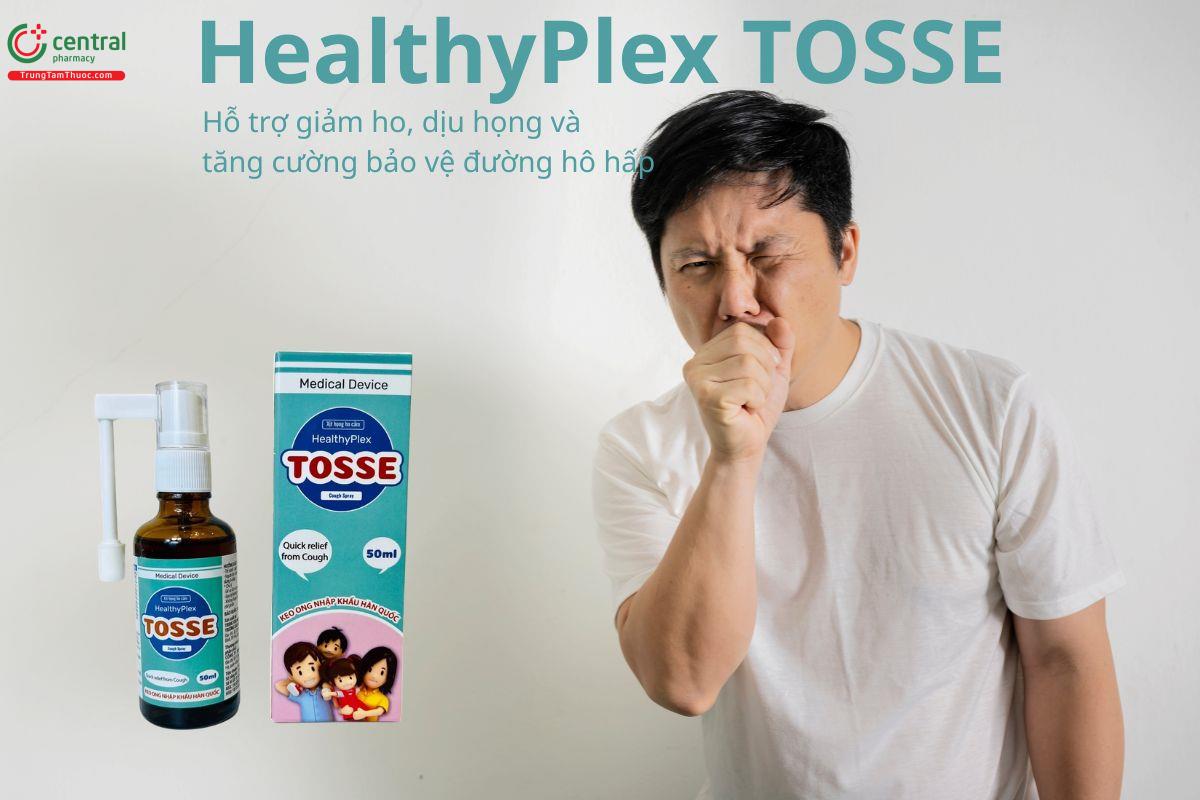 HealthyPlex TOSSE giảm ho, dịu họng và bảo vệ đường hô hấp