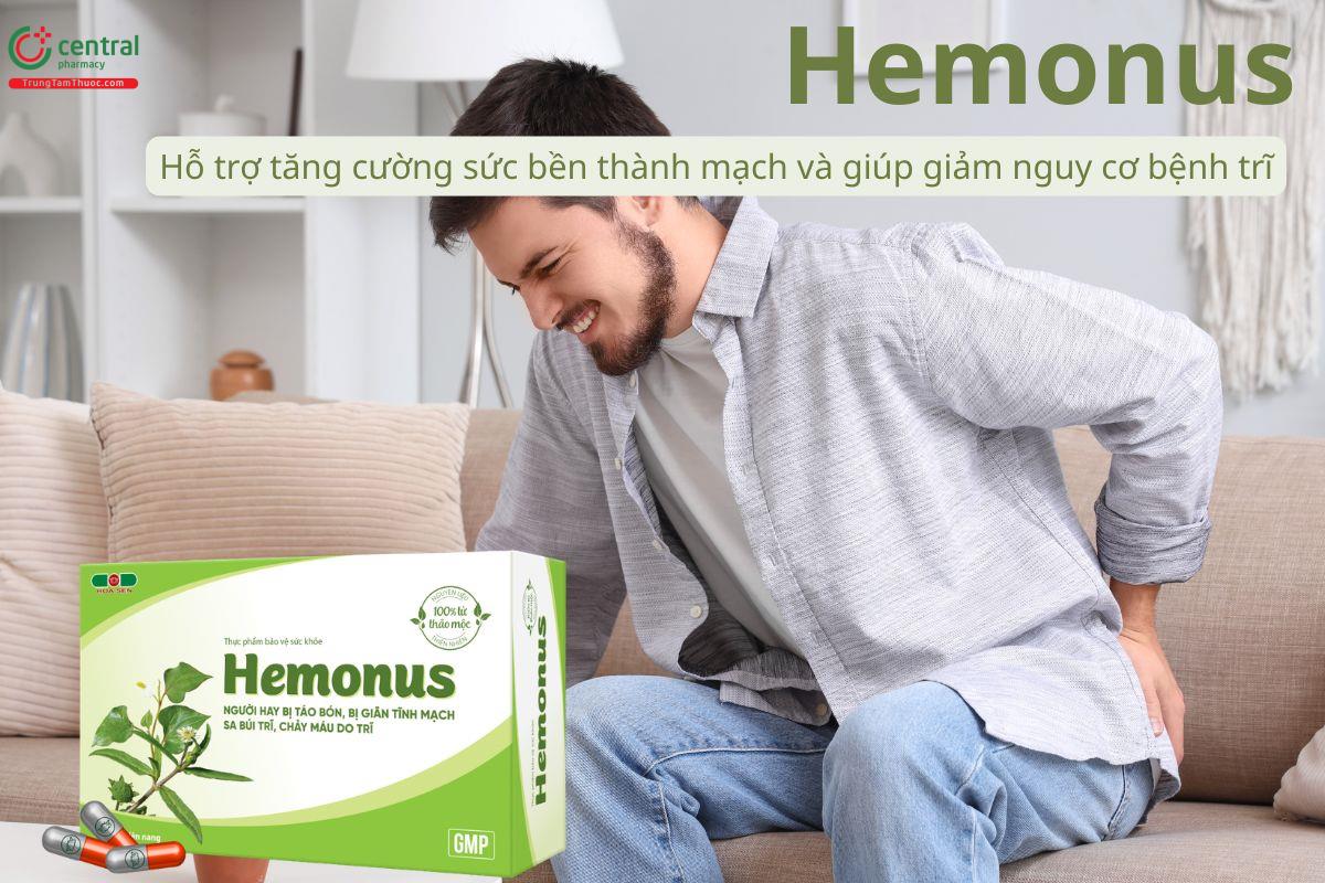 Hemonus hỗ trợ tăng cường sức bền thành mạch, giúp giảm nguy cơ bệnh trĩ