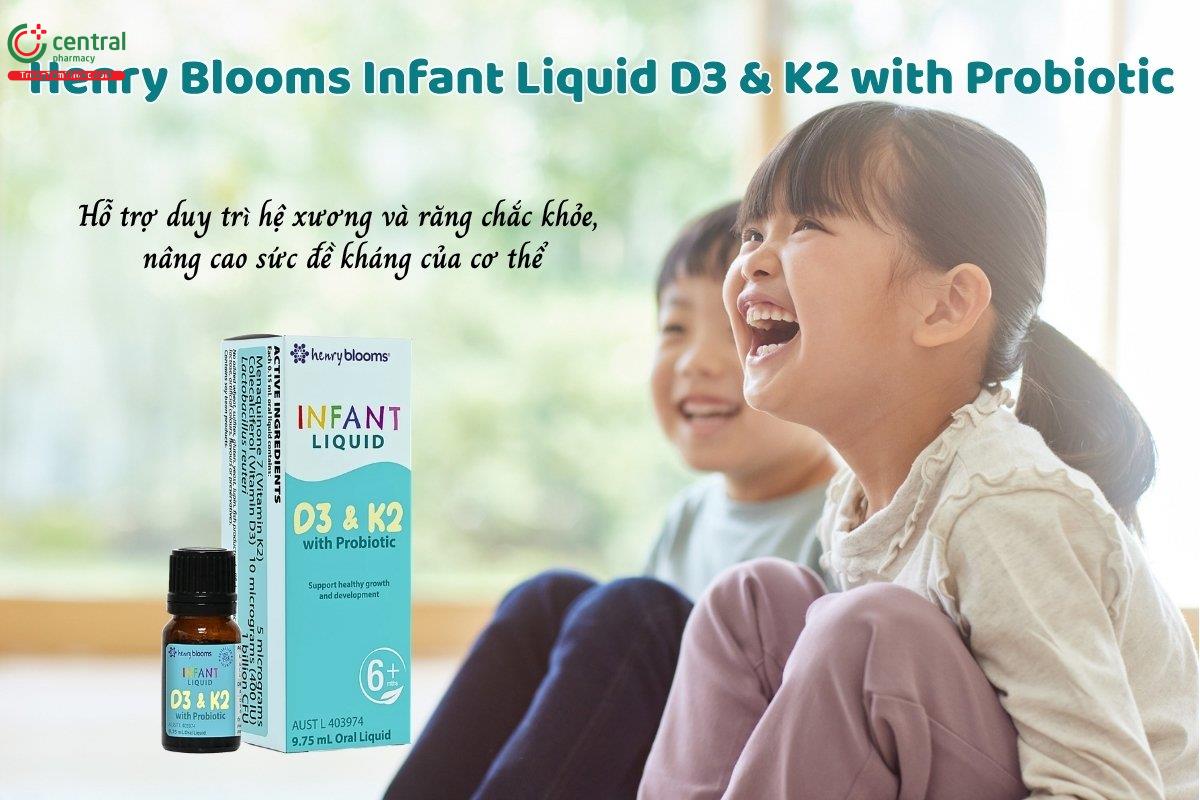 Henry Blooms Infant Liquid D3 & K2 with Probiotic