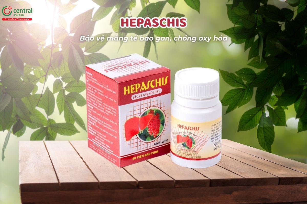 Hepaschis Dùng trong bệnh viêm gan mạn tính do virus, do độc tố hoặc do sử dụng rượu bia lâu dài, trường hợp suy nhược cơ thể kèm theo hiện tượng ra nhiều mồ hôi.