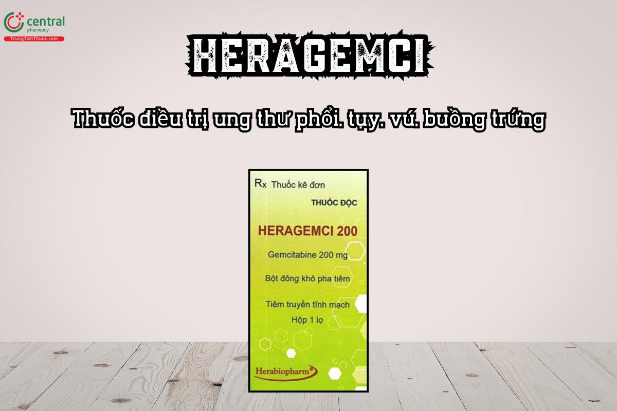 Thuốc Heragemci 200mg điều trị ung thư phổi, tụy, vú, buồng trứng