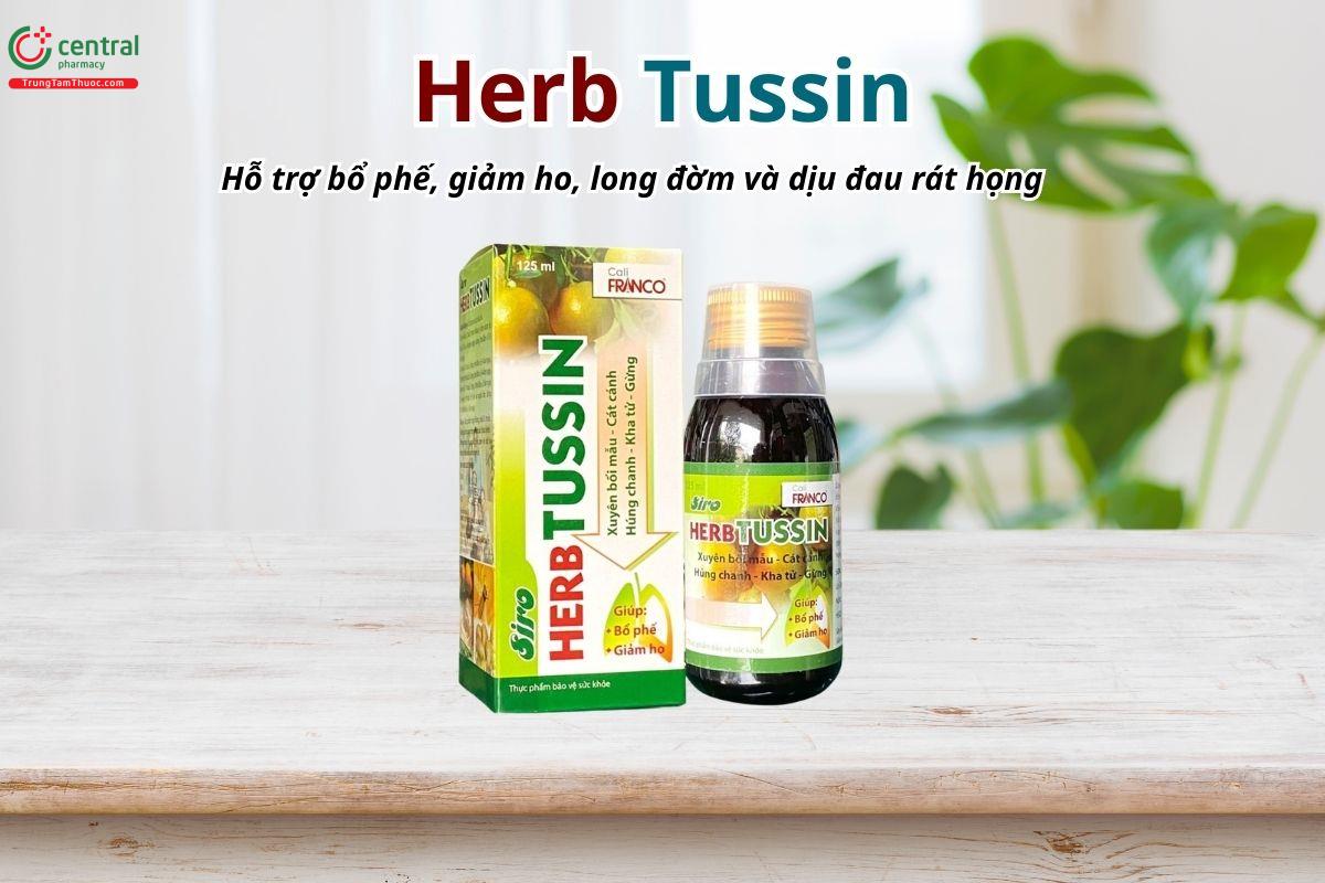 Herb Tussin hỗ trợ bổ phế, giảm ho, long đờm, dịu đau rát họng