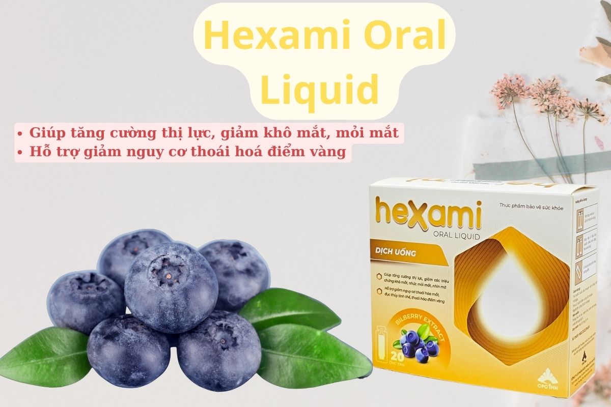 Thực phẩm bảo vệ sức khoẻ Hexami Oral Liquid giúp tăng cường thị lực