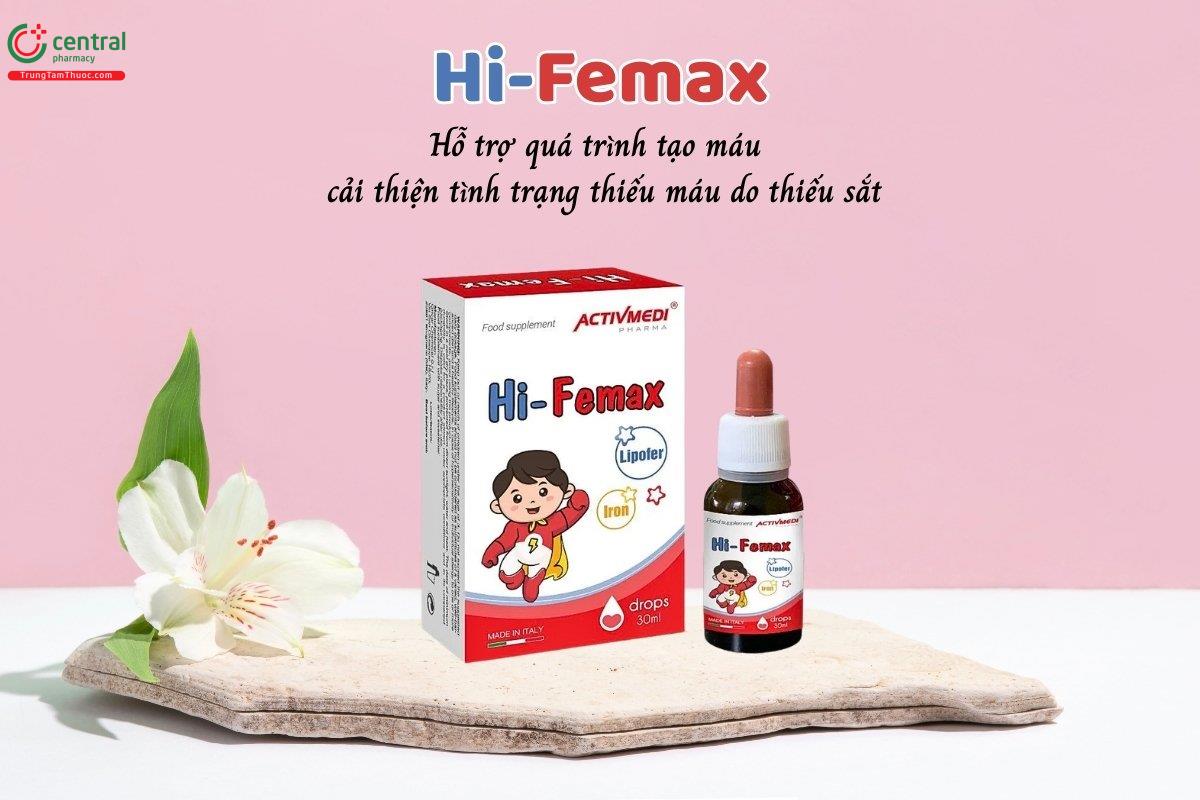 Hi-Femax hỗ trợ quá trình tạo máu và cải thiện thiếu máu do thiếu sắt