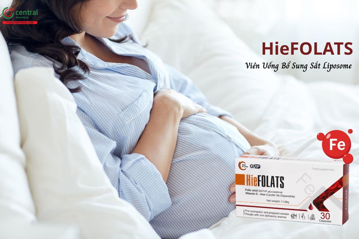 HieFOLATS bổ sung sắt Liposome hấp thu cao, ngừa thiếu máu do thiếu sắt