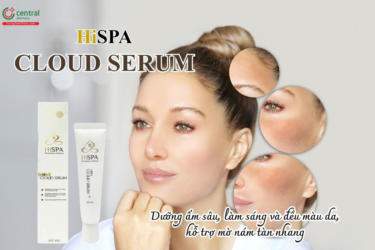 Hispa Cloud Serum giúp dưỡng ẩm sâu, làm sáng và đều màu da, hỗ trợ mờ nám tàn nhang