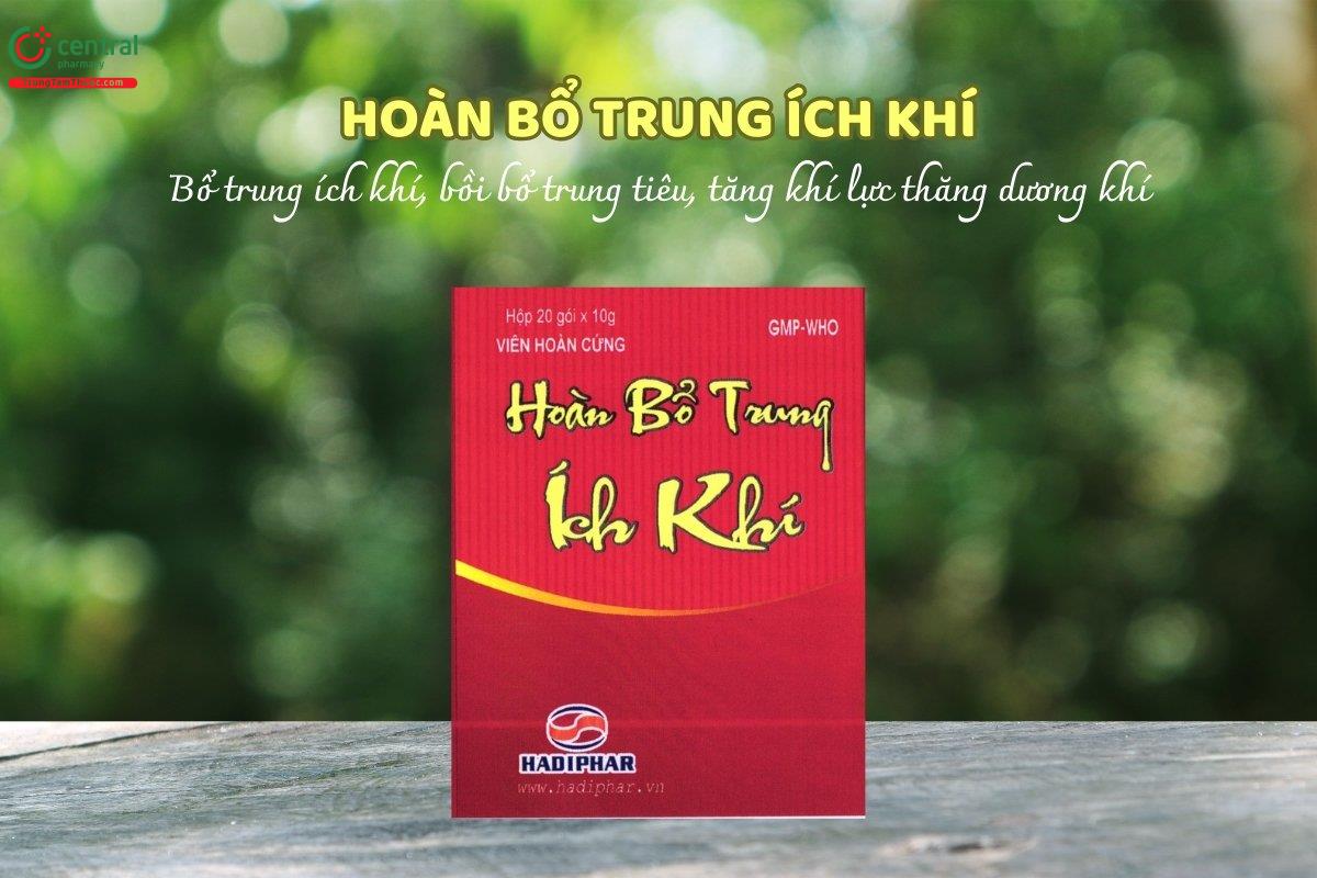 Hoàn bổ trung ích khí Hadiphar chứa các thành phần thảo dược thiên nhiên, có tác dụng bổ khí, tăng cường sức khỏe vùng trung tiêu, giúp tăng khí lực thăng dương khí.