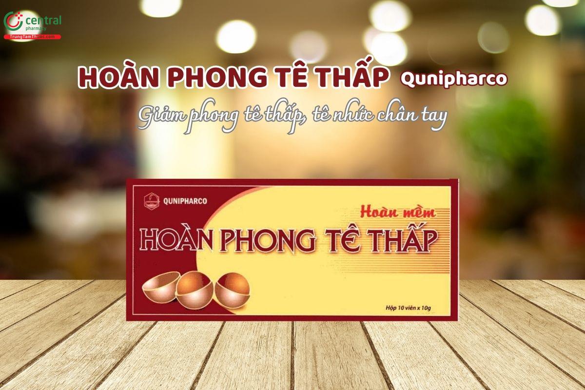 Hoàn phong tê thấp Qunipharco với thành phần từ các dược liệu thiên nhiên, giúp hỗ trợ trong các trường hợp liên quan đến phong tê thấp, nhức mỏi tay chân, đau khớp.
