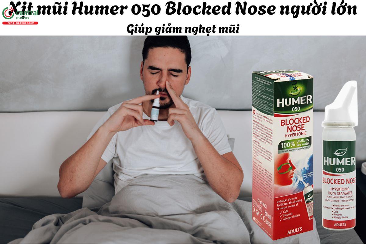 Xịt mũi Humer 050 Blocked Nose người lớn - Giúp giảm nghẹt mũi